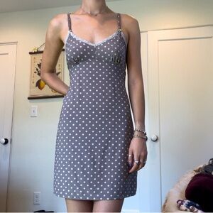 vintage polka dot babydoll mini camisole dress
